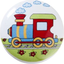 Eym Porselen Düğme Bebek Çocuk Odası Dolap Çekmece Kulp Tren