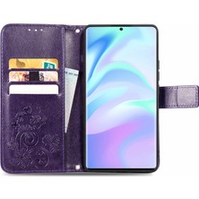 ZSZH Zte Axon 30 Ultra 5g Dört Yapraklı Yonca Cep Telefonu Kasa Kartı Yuvası ve Cüzdan Macenta Için (Yurt Dışından)