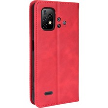 ZSZH Umidigi Bison X10 Kırmızı Için Deri Telefon Kılıfı (Yurt Dışından)