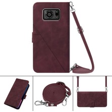 ZSZH Sharp Aquos R6 Siyah Için Crossbody Deri Kılıf (Yurt Dışından)