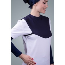 Hürrem Bone Lacivert Tesettür Boyunluk Viskon Kumaş Düz 1003_02