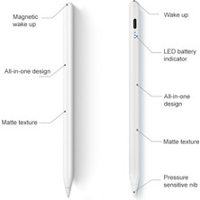 Zunhai Ipad Beyaz Için Manyetik Anti-Mistouch Kapasitans Stylus (Yurt Dışından)