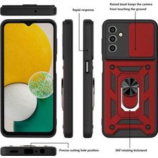 Case 4U Xiaomi Poco M4 Pro 5G Kılıf Stand Olabilen Yüzüklü Sürgülü Vega Arka Kapak Siyah