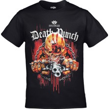Orijin Five Finger Death Punch  Ön Arka Baskılı Siyah Tshirt