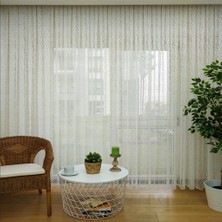 Evdepo Home Kullanıma Hazır 1/2 Seyrek Pile Tül Perde Tek Kanat - Ekru 100 x 250 cm