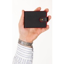 Kindfox %100 Gerçek Dana Derisi | Para Bölmeli Unisex Kartlık | Cüzdan | Çıt Çıtlı