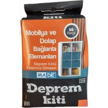 Asil Metal Made Deprem Kiti Mobilya Dolap Sabitleme Set 56 Pr