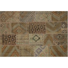 Sempati Halı El Dokuma Eskitme Patchwork Halı 160 x 230 cm 2024