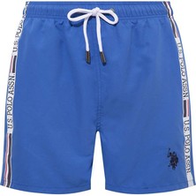 U.S. Polo Assn. Erkek Saks Mavi Orta Boy Deniz Şortu 22001