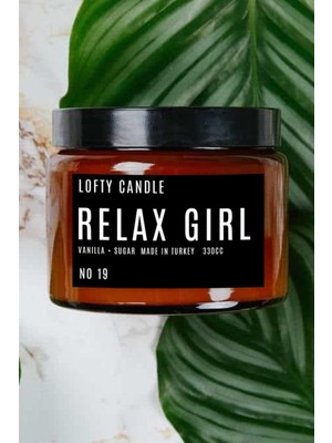 Relax Girl Siyah Etiket Mum Dekor Aromaterapi Rahatlatıcı Vanilya Kokusu 330 gr