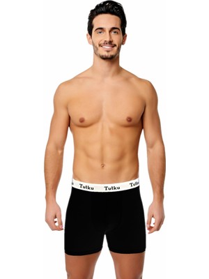 Tutku 6'lı Siyah Elastan Spor Empirme BOXER-TER0400-M