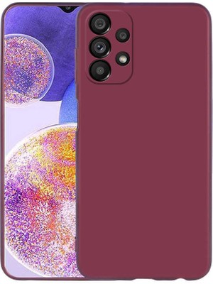 CoverZone Galaxy A23 ile Uyumlu Kılıf Premier Silikon Kapak Mürdüm