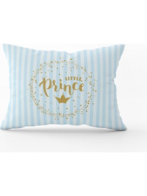 Cango Home Mavi Erkek Bebek Prince Dijital Baskılı Kırlent Kılıfı - CGH332-3550 Çift Tarafı Baskılı