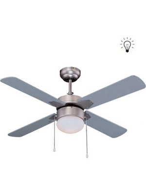 Kaşkar Taflan 4 Kanatlı Lambalı Tvan Vantilatörü L42015 Gri