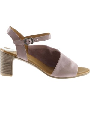 Bueno Shoes Pembe Deri Kadın Topuklu Sandalet