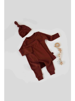 2D2B Baby Organik Pantolon&badi&şapka&eldiven Set