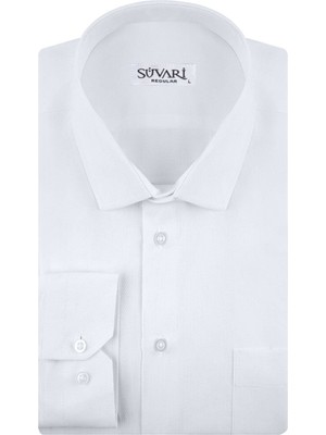 Süvari Rahat Kalıp Armür Desenli Cepli Siyah Erkek Gömlek