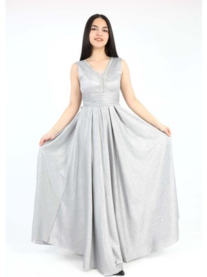 Asortix Kız Çocuk Simli Gece Mezuniyet Balo Düğün Abiye Elbise Kostüm