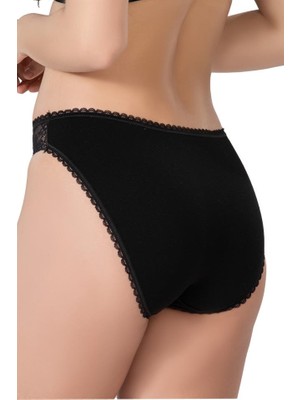 Emay 1444 Modal Cotton Dantelli Külot Siyah