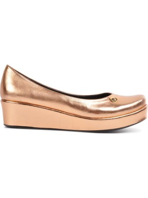 Pierre Cardin Rose Gold Rugan Dolgu Topuk Ayakkabı