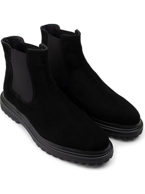 Hakiki Süet Siyah Erkek Chelsea Bot
