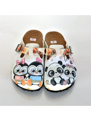 Azizsahinshoes 6288 Panda Ve Penguen Sabo Terlik