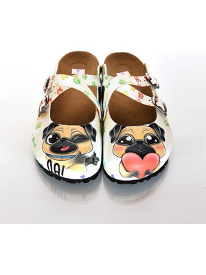 Azizsahinshoes 6297 Aşık Köpekler Çapraz Sabo Terlik