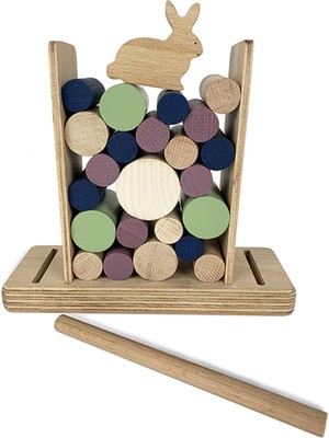 Ahşap Adası Montessori Doğal Ahşap Tavşan Denge Oyunu Eğitici Oyuncak