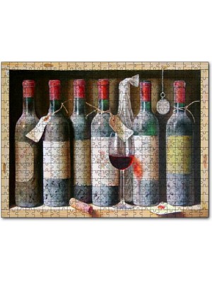 Cakapuzzle Tahta Rafta Yıllanan Nar Şarapları 120 Parça Puzzle Yapboz Mdf (Ahşap)