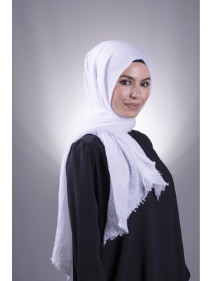 Hürrem Bone Beyaz Düz Klasik Şal Bürümcük Şal 202104_42