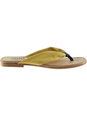 Bueno Shoes Sarı Deri Kadın Düz Sandalet