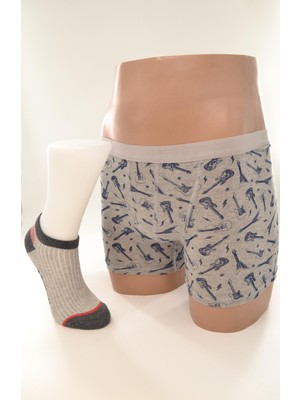 Erkek Çocuk Penye Boxer Pamuk Çorap Kombin Takım