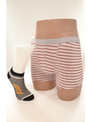 Erkek Çocuk Penye Boxer Pamuk Çorap Kombin Takım