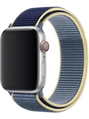 Mi7a Apple Watch Seri 7 6 5 4 3 2 Se 38MM / 40MM / 41MM Uyumlu Spor Loop Dokuma Hasır Kordon