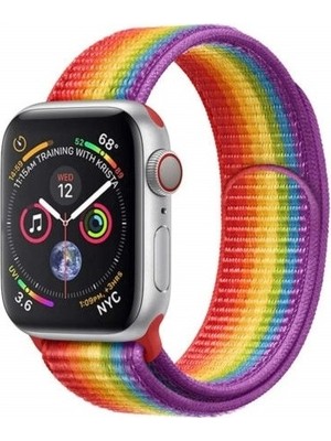 Mi7a Apple Watch Seri 7 6 5 4 3 2 Se 38MM / 40MM / 41MM Uyumlu Spor Loop Dokuma Hasır Kordon