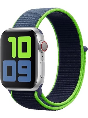 Mi7a Apple Watch Seri 7 6 5 4 3 2 Se 38MM / 40MM / 41MM Uyumlu Spor Loop Dokuma Hasır Kordon