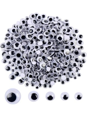 Charge Decora 500PCS 6MM 12MM Black Wiggle Googly Eyes Self Adhesive For Craft Decorations