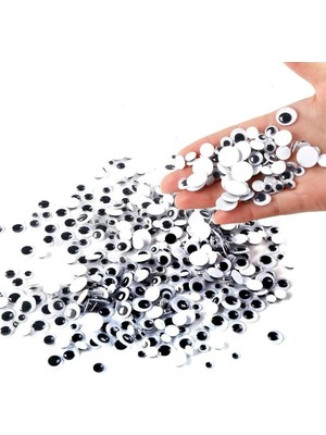 Charge Decora 500PCS 6MM 12MM Black Wiggle Googly Eyes Self Adhesive For Craft Decorations
