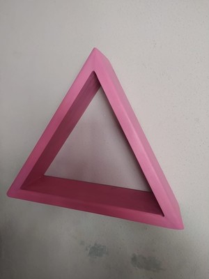 Bahat Ahşap Pembe Mini Üçgen Köşe Duvar Rafı Mumluk Saksılık 30 cm