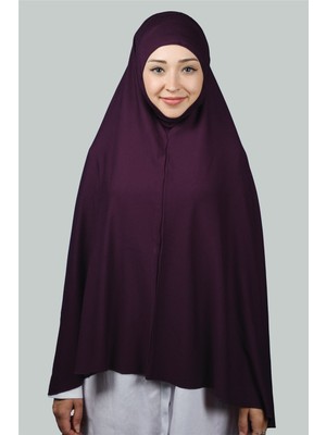 Altobeh Hazır Türban Peçeli Pratik Eşarp Tesettür Nikaplı Hijab - Namaz Örtüsü Sufle (5Xl) - Mürdüm