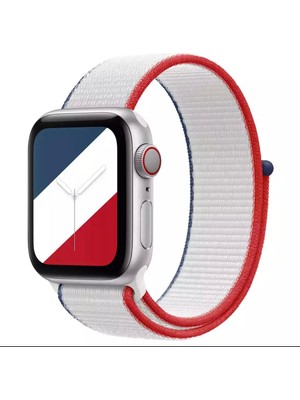 Mi7a Apple Watch Seri 7 6 5 4 3 2 Se 38MM / 40MM / 41MM Uyumlu Spor Loop Dokuma Hasır Kordon