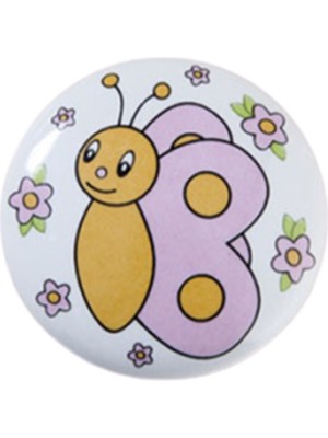 Eym Porselen Düğme Bebek Çocuk Odası Dolap Çekmece Kulp Kelebek