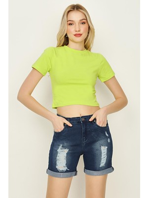 Select Moda Kadın Basic Örme Crop Body