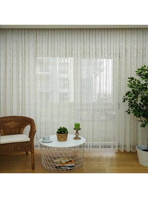 Evdepo Home Kullanıma Hazır 1/3 Sık Pile Tül Perde Tek Kanat - Ekru 100 x 240 cm