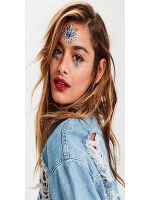 Enhavalı Kendinden Yapışkanlı Yüz Taşı Sticker Face Gems MODEL11