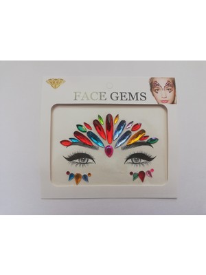 Enhavalı Kendinden Yapışkanlı Yüz Taşı Sticker Face Gems Model7