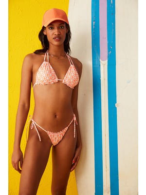 Penti Turuncu Lika Fırfır Detaylı Bağlamalı Bikini Altı
