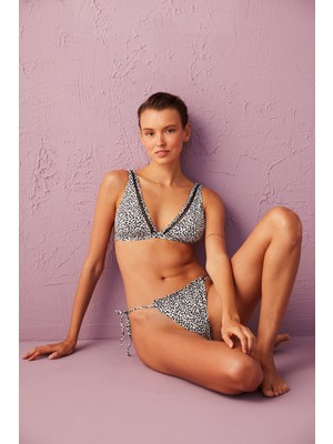 Penti Leopar Desenli Freya Süper Fırfır Detaylı Bağlamalı Bikini Altı