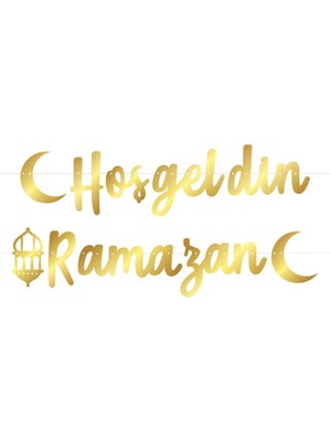Alya Süs Flama Hoşgeldin Ramazan Metalize Altın Set 1 Adet