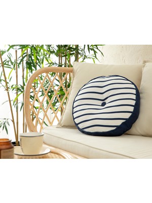 English Home Sea Dolgulu Kırlent 40 cm Beyaz – Indigo